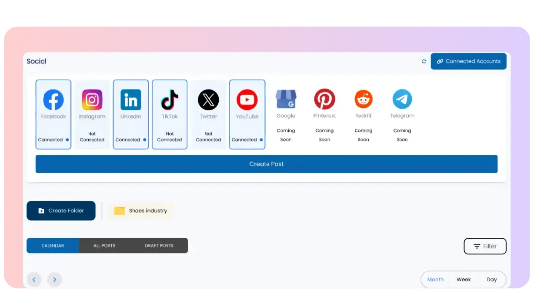 Schedule social media posts